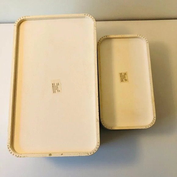 Hobby Lobby White Wash Wooden Crate Storage Bins Beachy Coastal Decor - Picture 5 of 5